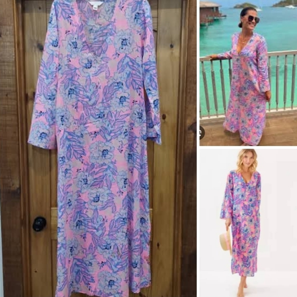 New Lilly Pulitzer Perry Long Sleeved Maxi Size Large In Totally Koalified - Picture 2 of 2